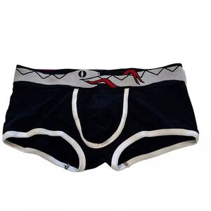 NWT Pretty Snake Black Cotton Ouroboros Trunk Underwear Large Snake Waistband
